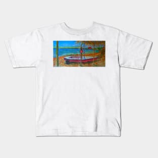 Watercolor Sketch - a Sailboat in Sicily Kids T-Shirt